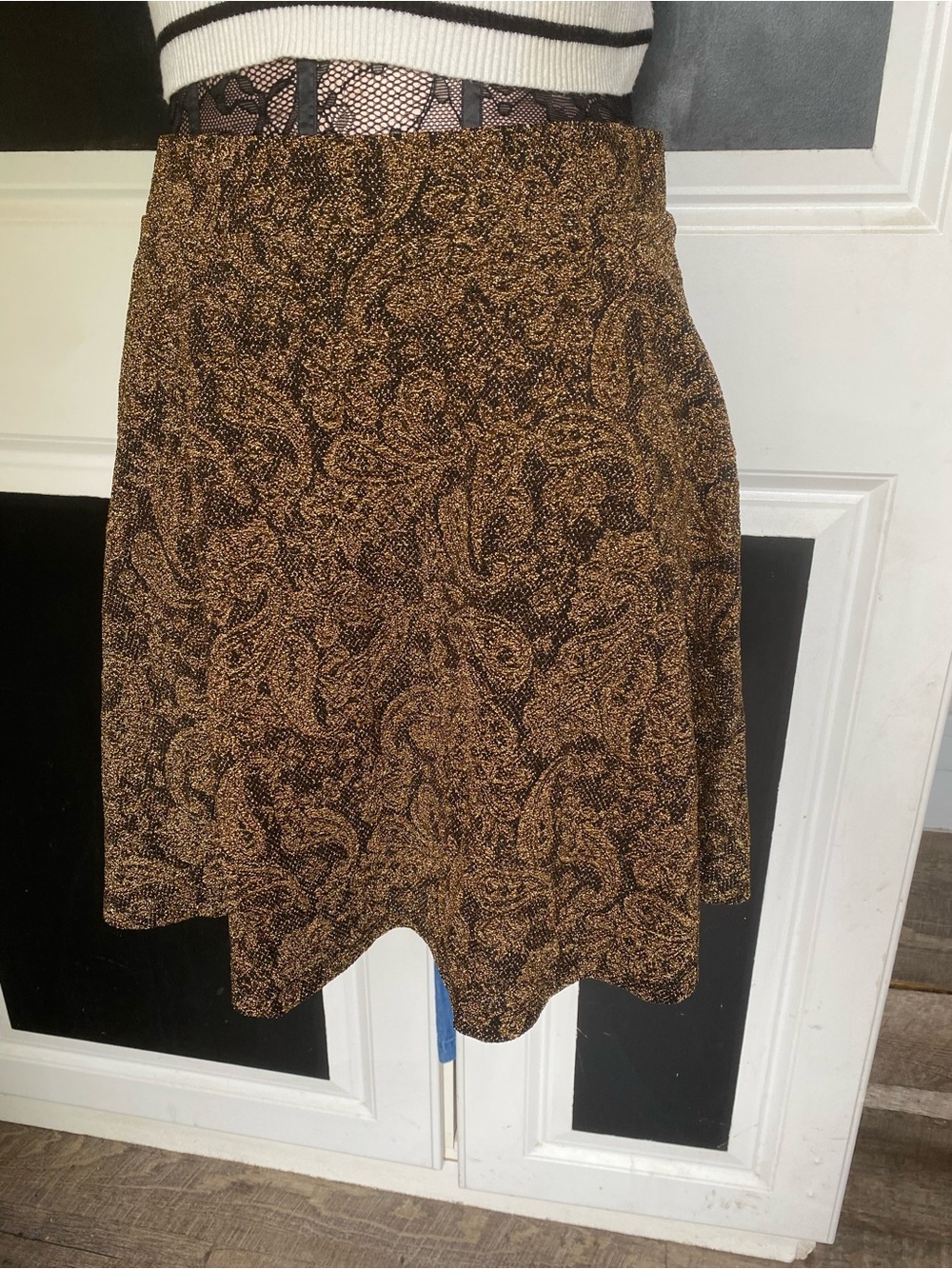 Everly Brown Paisley Mini Skirt